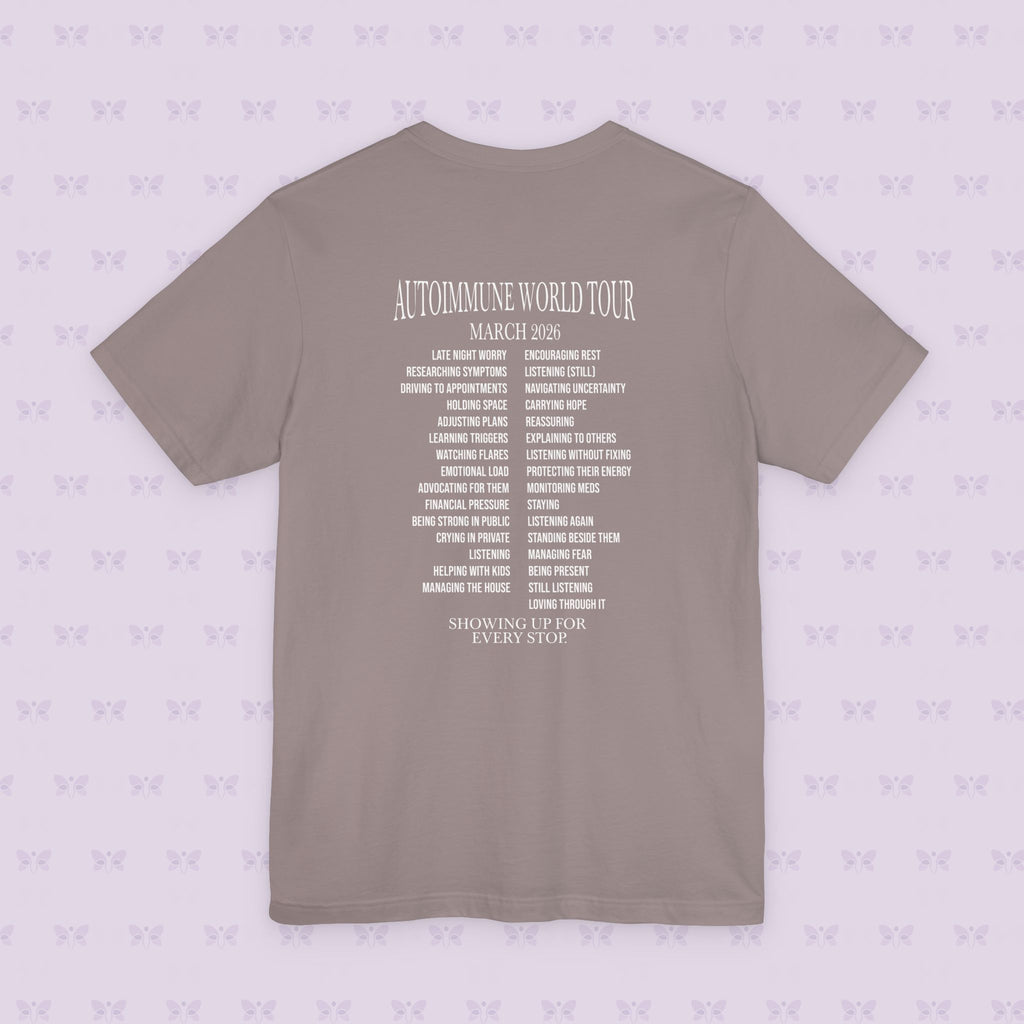 Autoimmune World Tour 2026 Support Crew T-Shirt | Caregiver & Chronic Illness Support Tee | Unisex Awareness Shirt