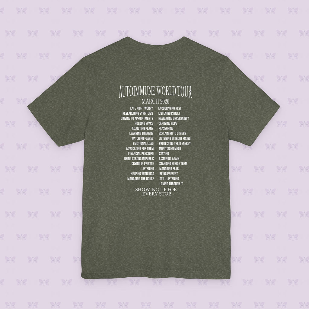 Autoimmune World Tour 2026 Support Crew T-Shirt | Caregiver & Chronic Illness Support Tee | Unisex Awareness Shirt