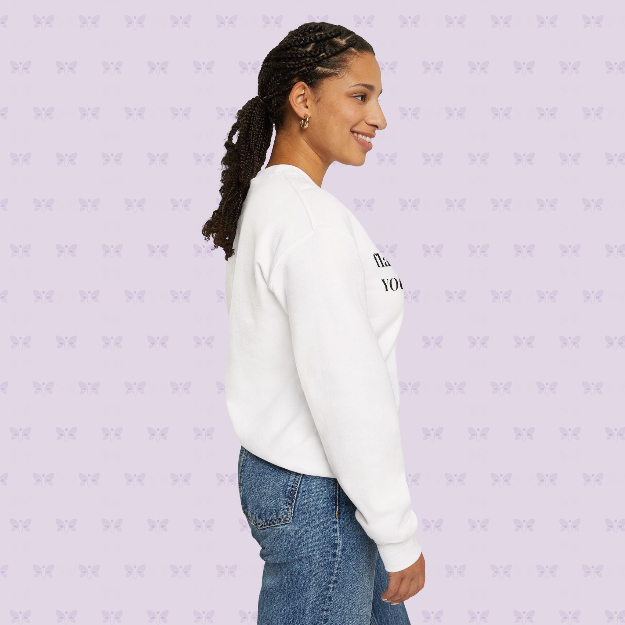 Crewneck Sweatshirt — "flares aint final. YOU ARE." Crewneck Sweatshirt — Minimal Inspirational | Chromic Illness Awareness