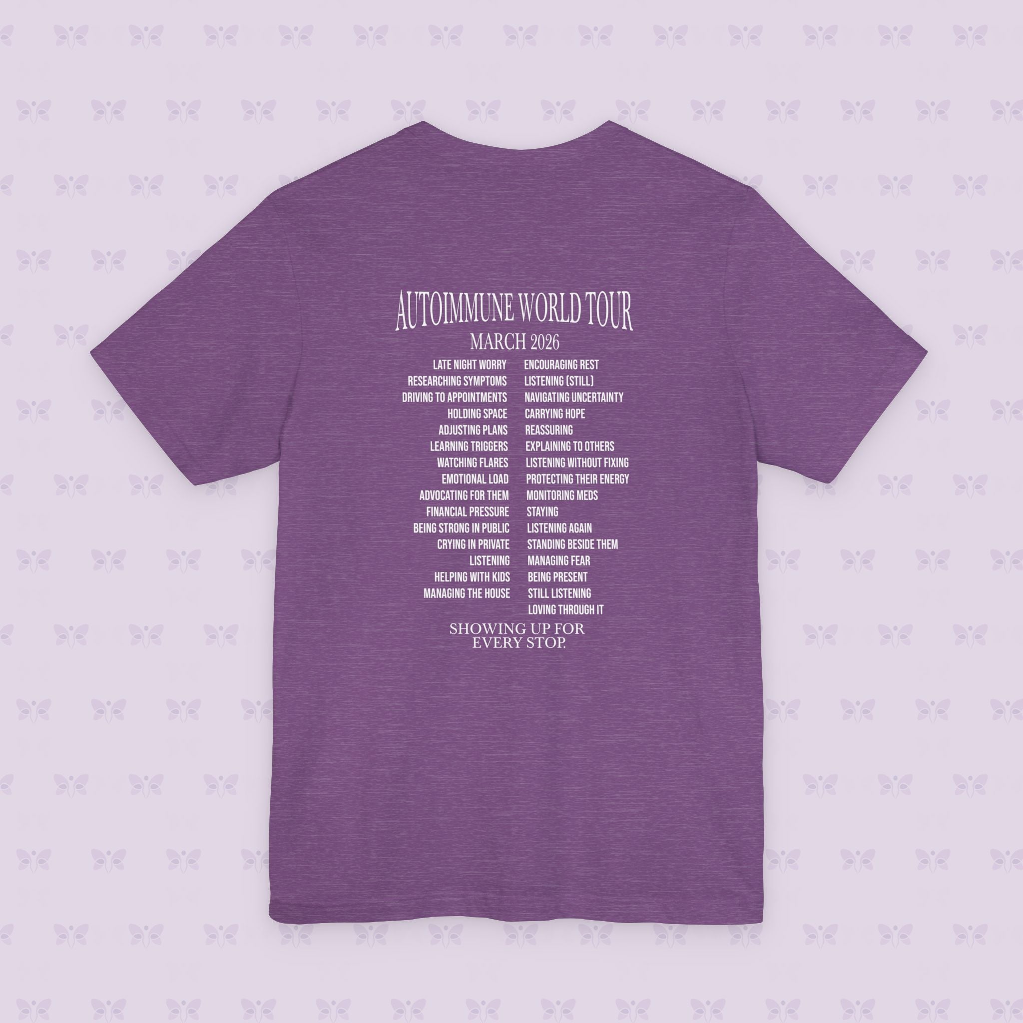 Autoimmune World Tour 2026 Support Crew T-Shirt | Caregiver & Chronic Illness Support Tee | Unisex Awareness Shirt