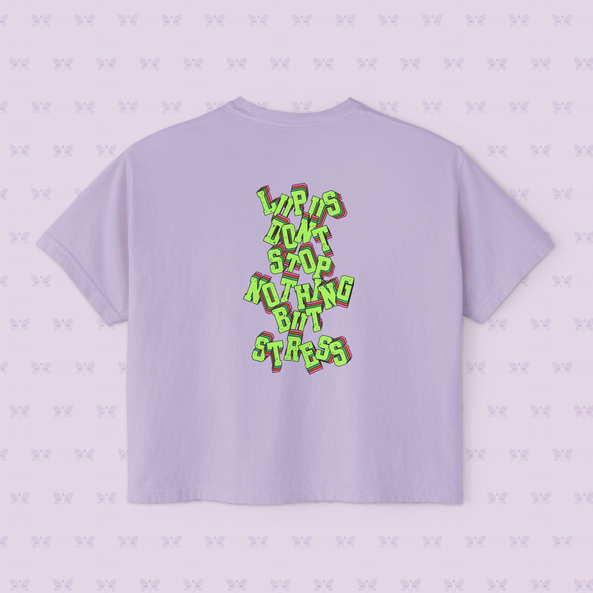 Stress Not Permitted Cherry Cropped Tee | Lupus Don’t Stop Nothing But Stress | Bold Summer Statement Shirt